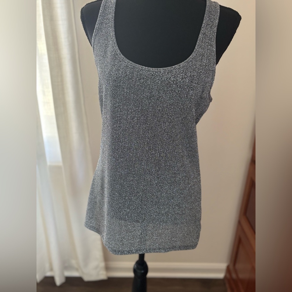Express Metallic Gray Tank Top